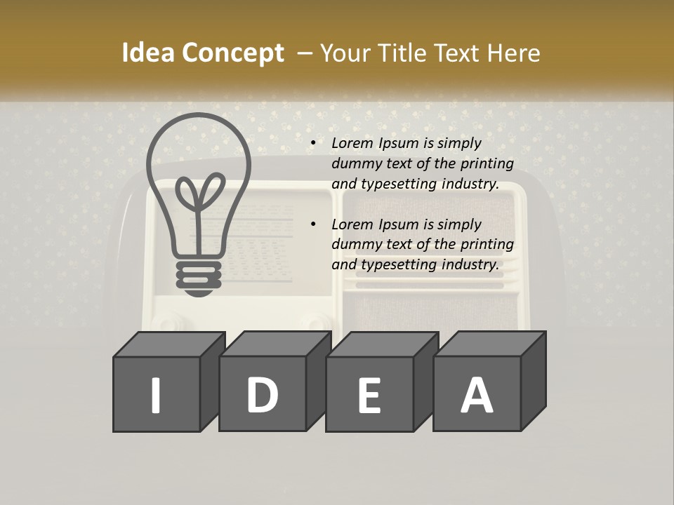 An Old Fashioned Radio Sitting On A Table PowerPoint Template