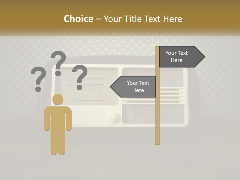 An Old Fashioned Radio Sitting On A Table PowerPoint Template