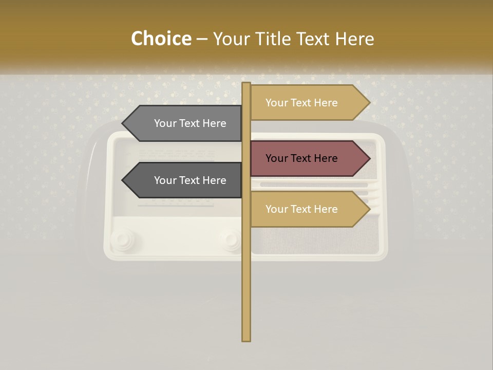 An Old Fashioned Radio Sitting On A Table PowerPoint Template