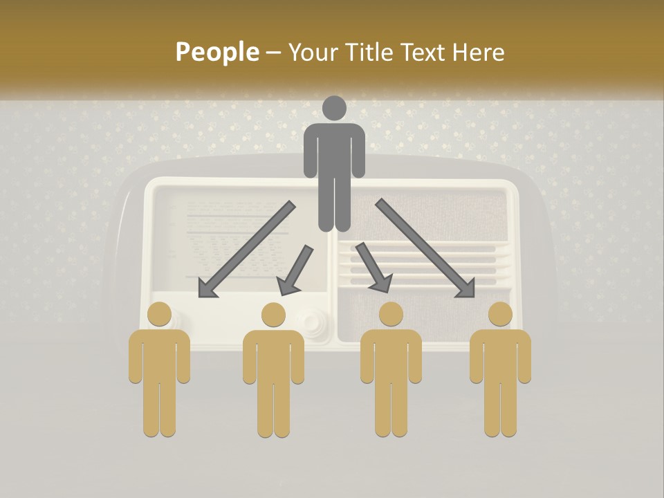 An Old Fashioned Radio Sitting On A Table PowerPoint Template