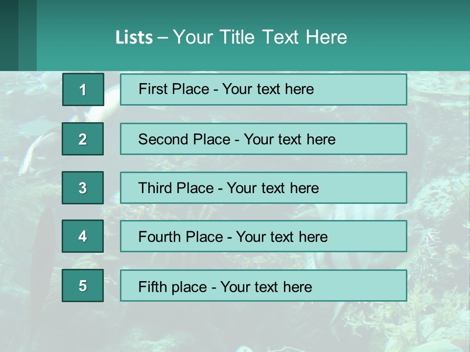 A Group Of Fish Swimming In A Large Aquarium PowerPoint Template