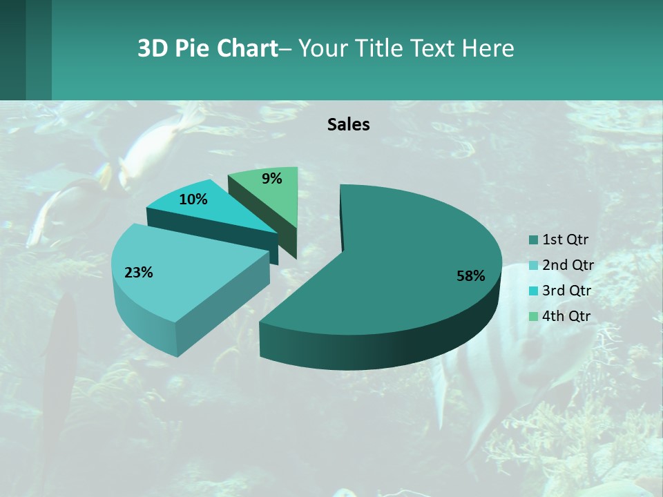 A Group Of Fish Swimming In A Large Aquarium PowerPoint Template