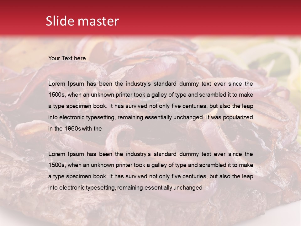 A Plate Of Food With Meat And Vegetables On It PowerPoint Template
