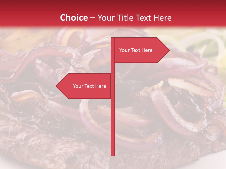A Plate Of Food With Meat And Vegetables On It PowerPoint Template