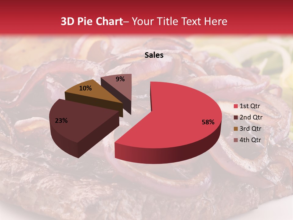 A Plate Of Food With Meat And Vegetables On It PowerPoint Template