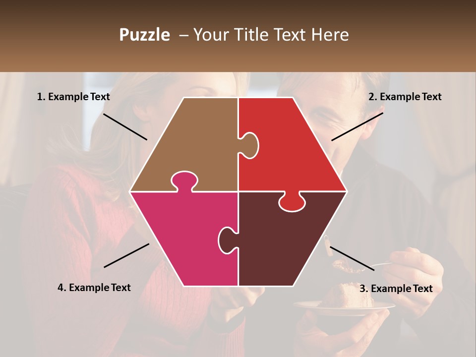 A Man And A Woman Eating Food From A Plate PowerPoint Template