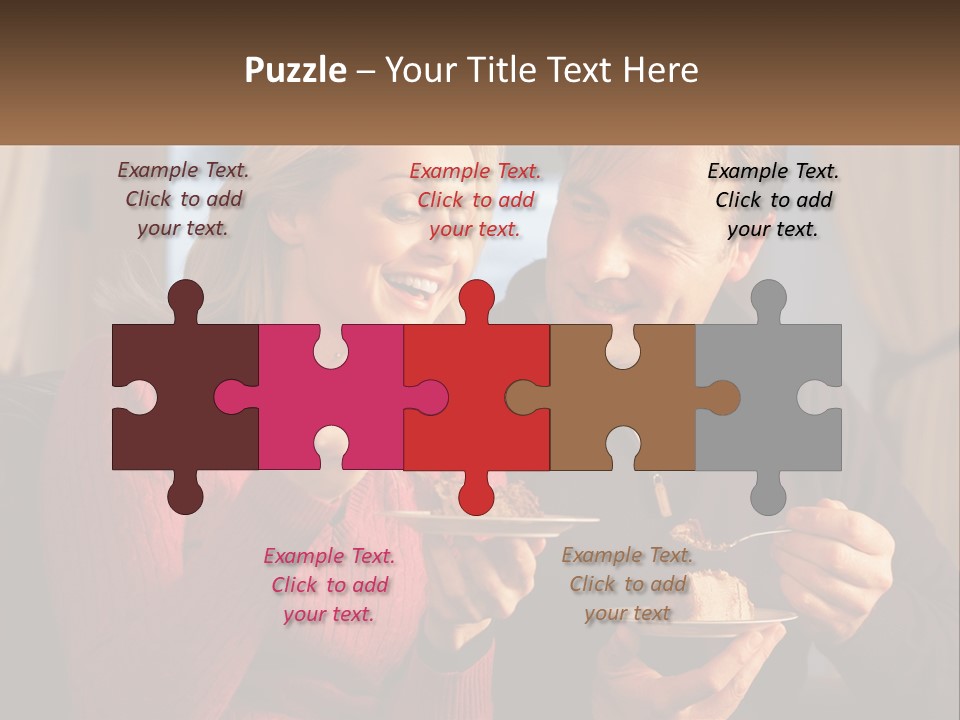 A Man And A Woman Eating Food From A Plate PowerPoint Template