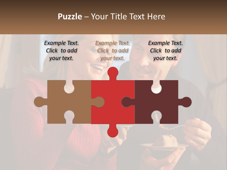 A Man And A Woman Eating Food From A Plate PowerPoint Template