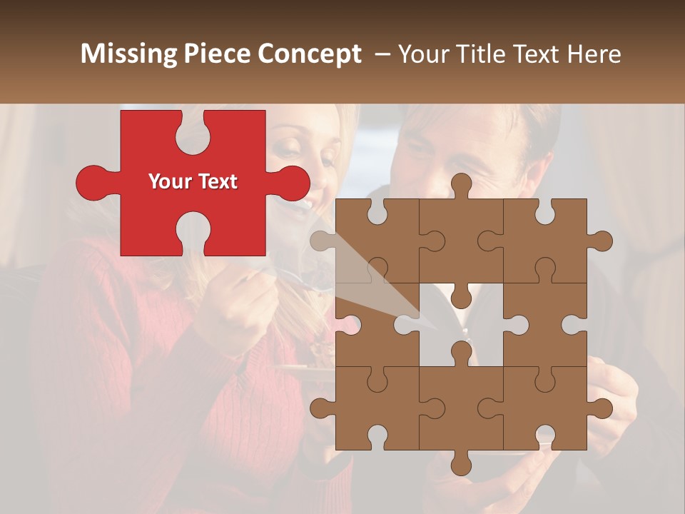 A Man And A Woman Eating Food From A Plate PowerPoint Template