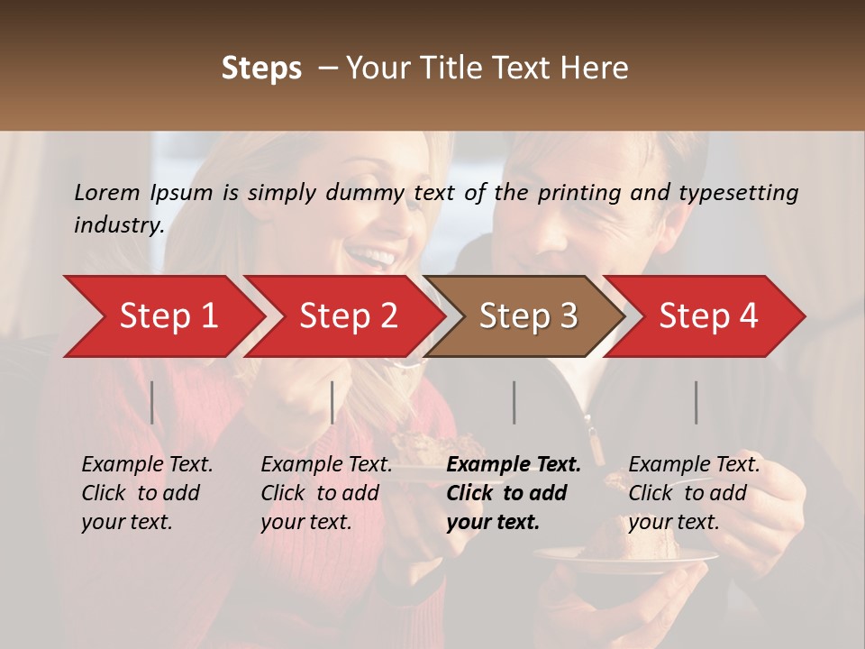 A Man And A Woman Eating Food From A Plate PowerPoint Template