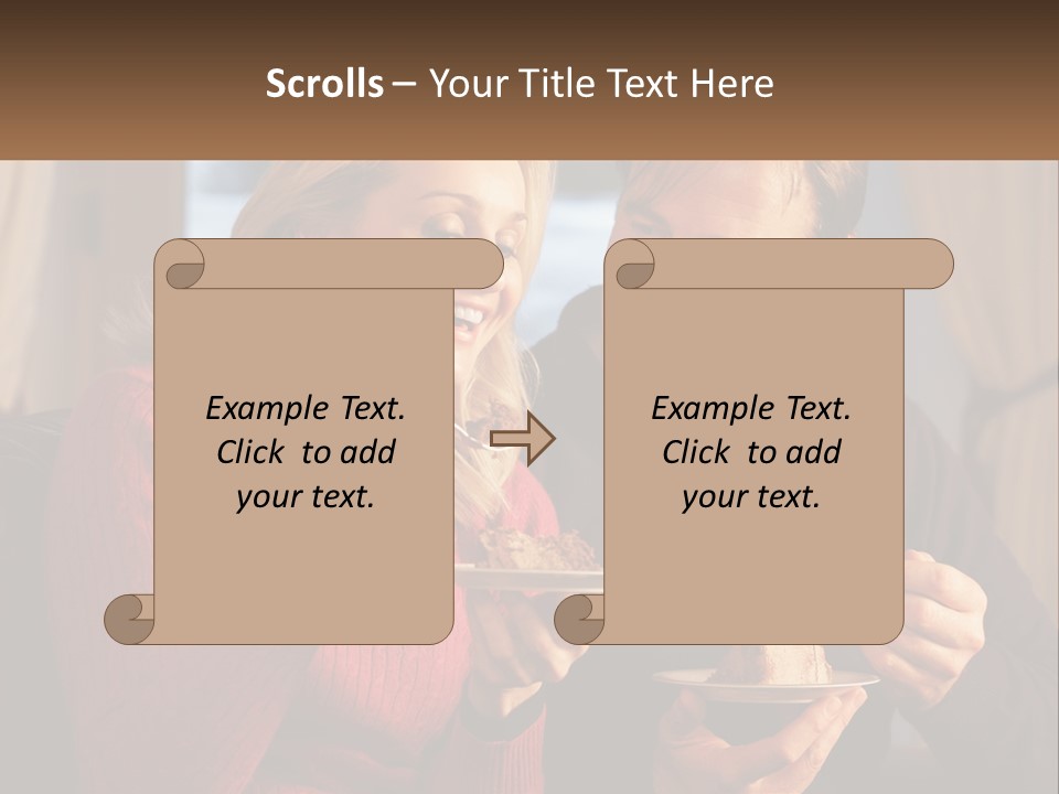 A Man And A Woman Eating Food From A Plate PowerPoint Template