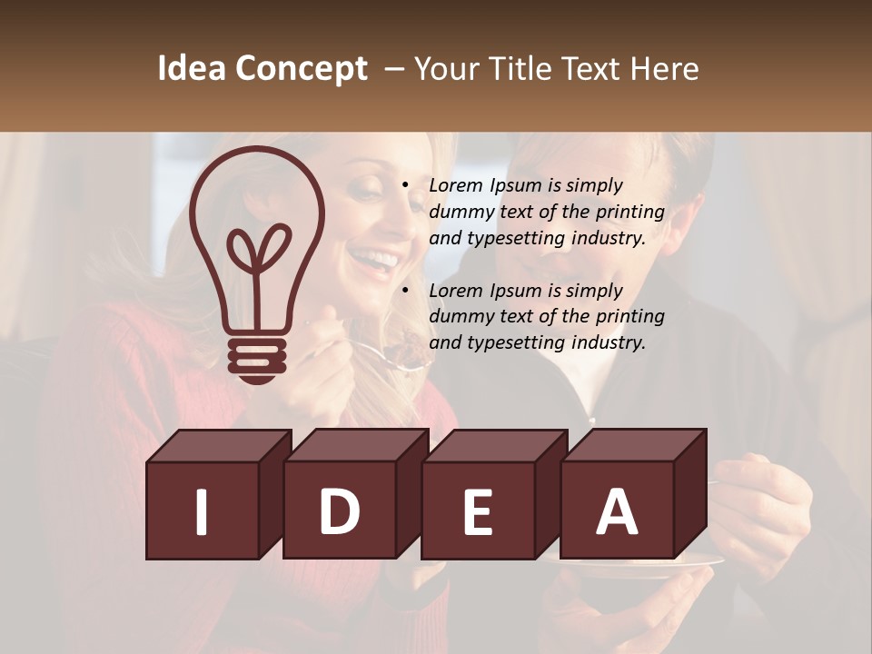 A Man And A Woman Eating Food From A Plate PowerPoint Template