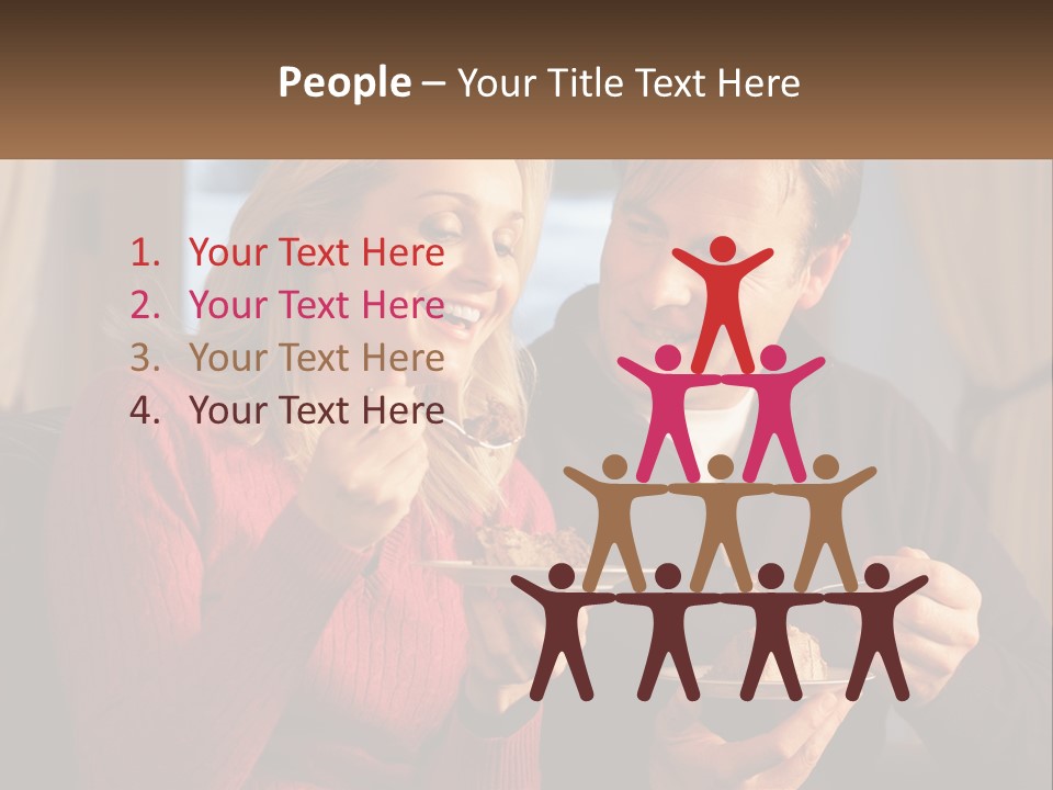 A Man And A Woman Eating Food From A Plate PowerPoint Template