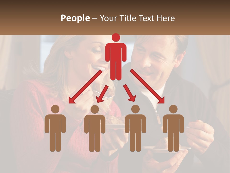 A Man And A Woman Eating Food From A Plate PowerPoint Template