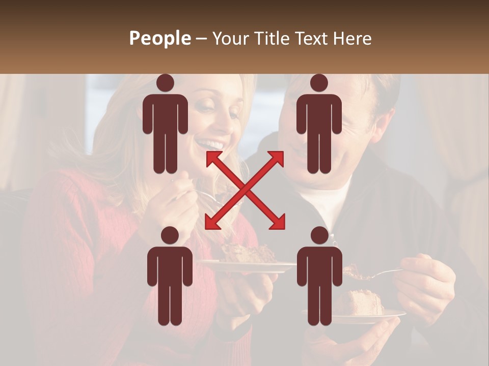 A Man And A Woman Eating Food From A Plate PowerPoint Template