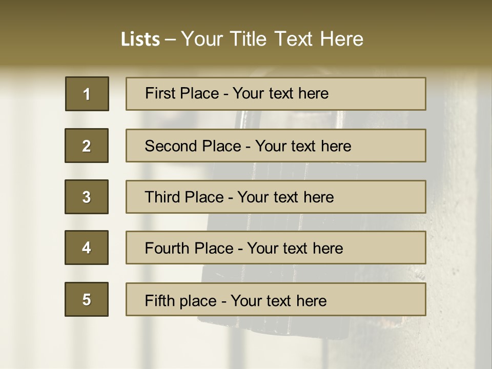 A Padlock On A Door With The Words Name Of Presentation On It PowerPoint Template