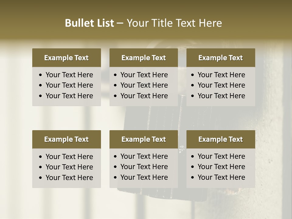 A Padlock On A Door With The Words Name Of Presentation On It PowerPoint Template