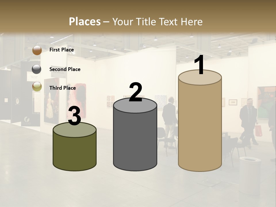 A Group Of People Standing Around A Room PowerPoint Template