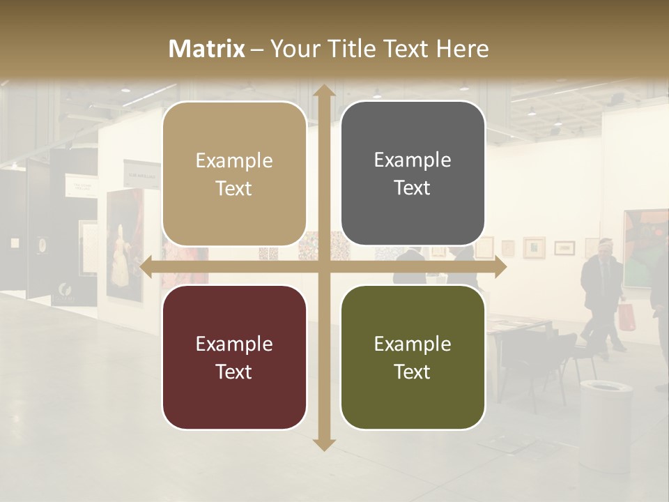 A Group Of People Standing Around A Room PowerPoint Template