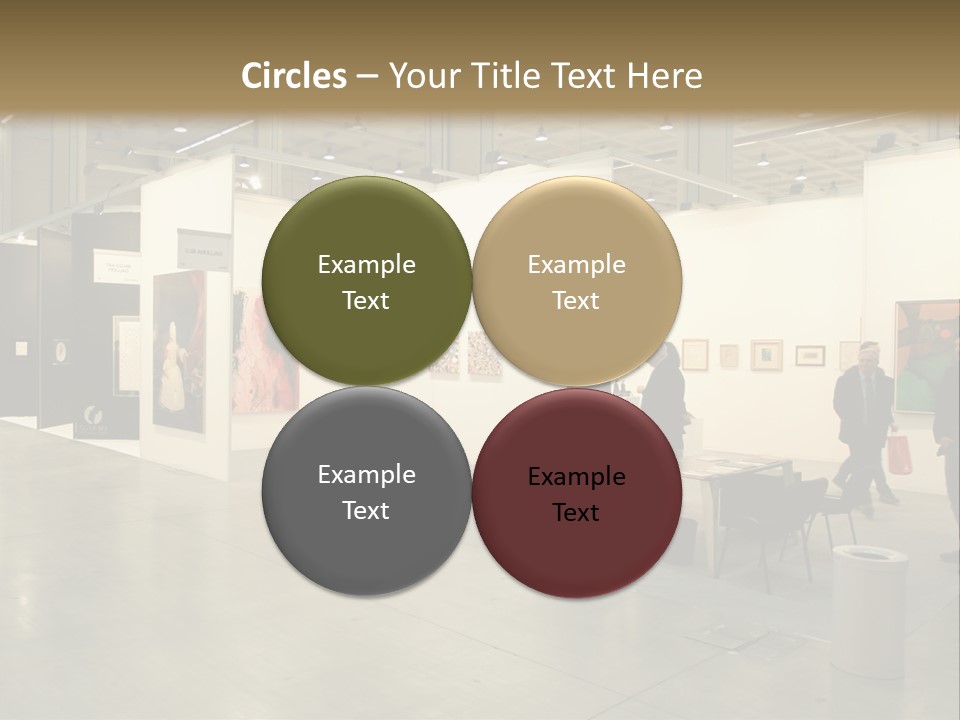 A Group Of People Standing Around A Room PowerPoint Template