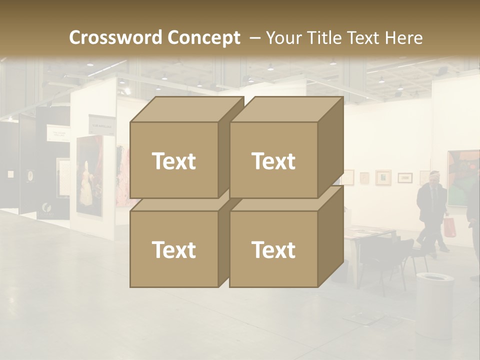 A Group Of People Standing Around A Room PowerPoint Template