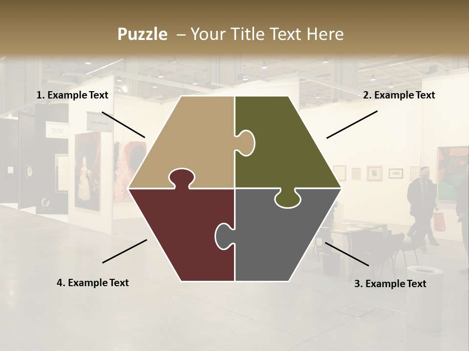 A Group Of People Standing Around A Room PowerPoint Template