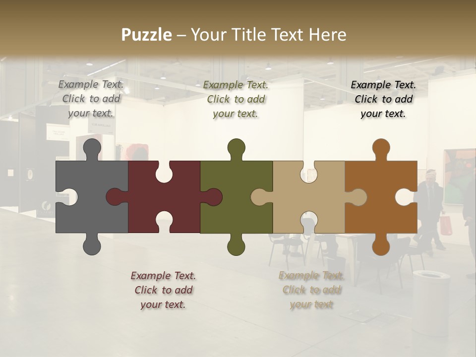 A Group Of People Standing Around A Room PowerPoint Template