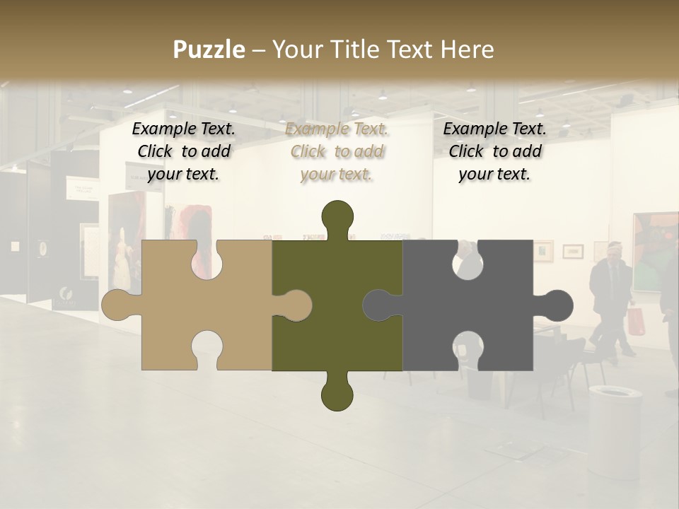 A Group Of People Standing Around A Room PowerPoint Template