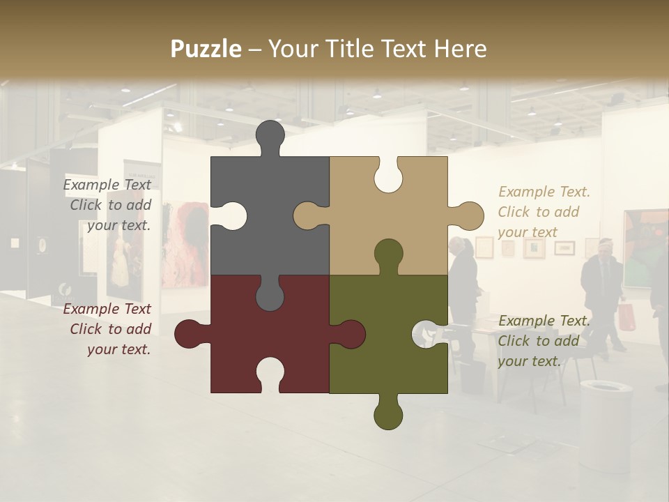 A Group Of People Standing Around A Room PowerPoint Template