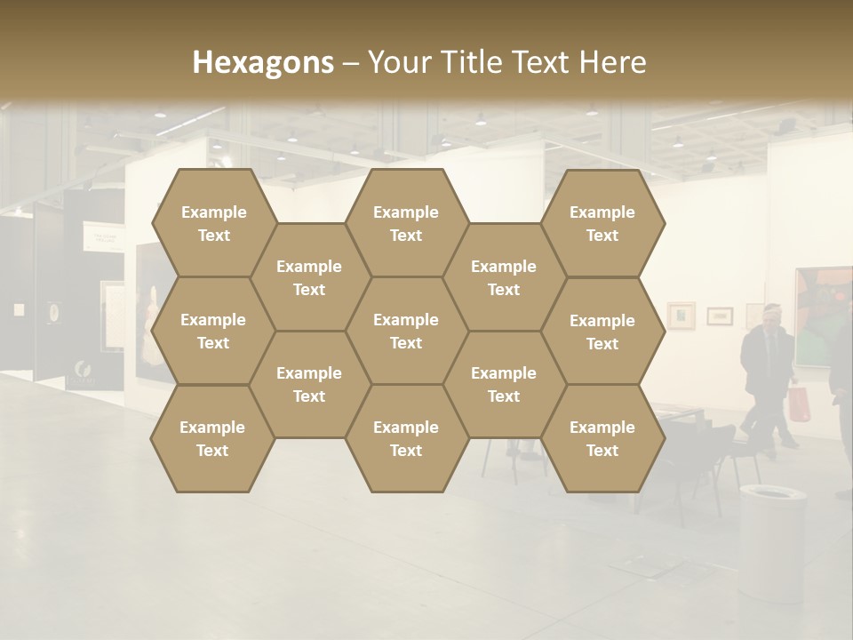 A Group Of People Standing Around A Room PowerPoint Template