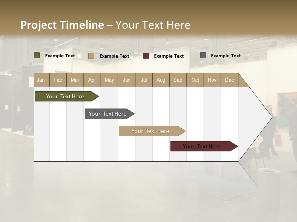 A Group Of People Standing Around A Room PowerPoint Template