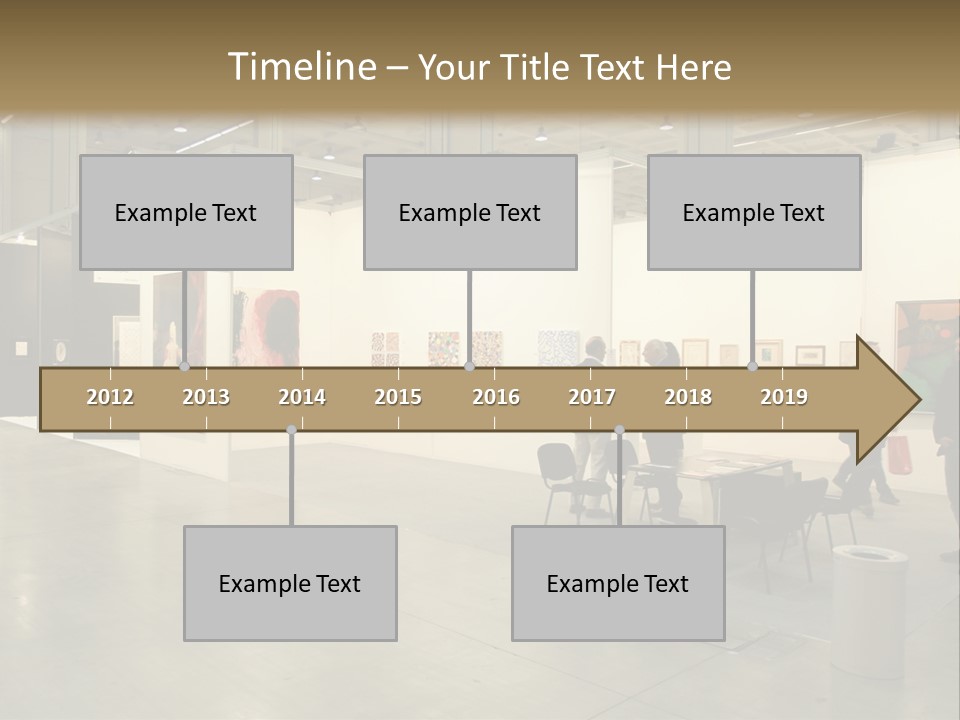 A Group Of People Standing Around A Room PowerPoint Template