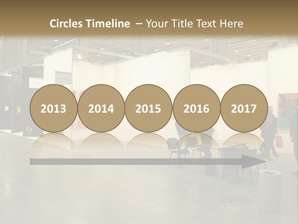 A Group Of People Standing Around A Room PowerPoint Template