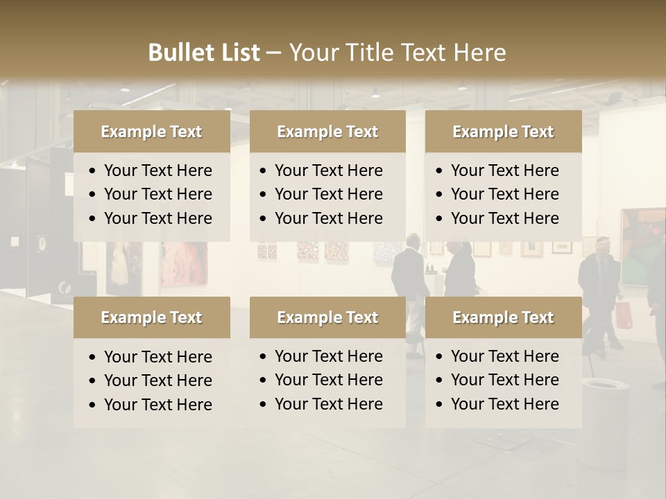 A Group Of People Standing Around A Room PowerPoint Template