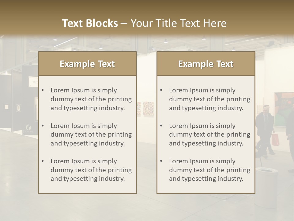 A Group Of People Standing Around A Room PowerPoint Template