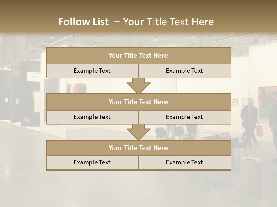 A Group Of People Standing Around A Room PowerPoint Template
