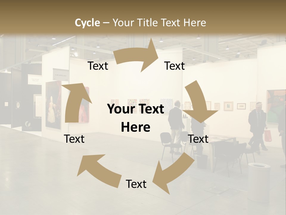 A Group Of People Standing Around A Room PowerPoint Template