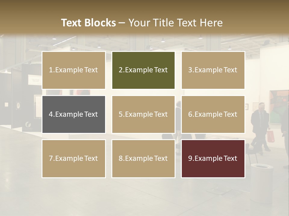 A Group Of People Standing Around A Room PowerPoint Template