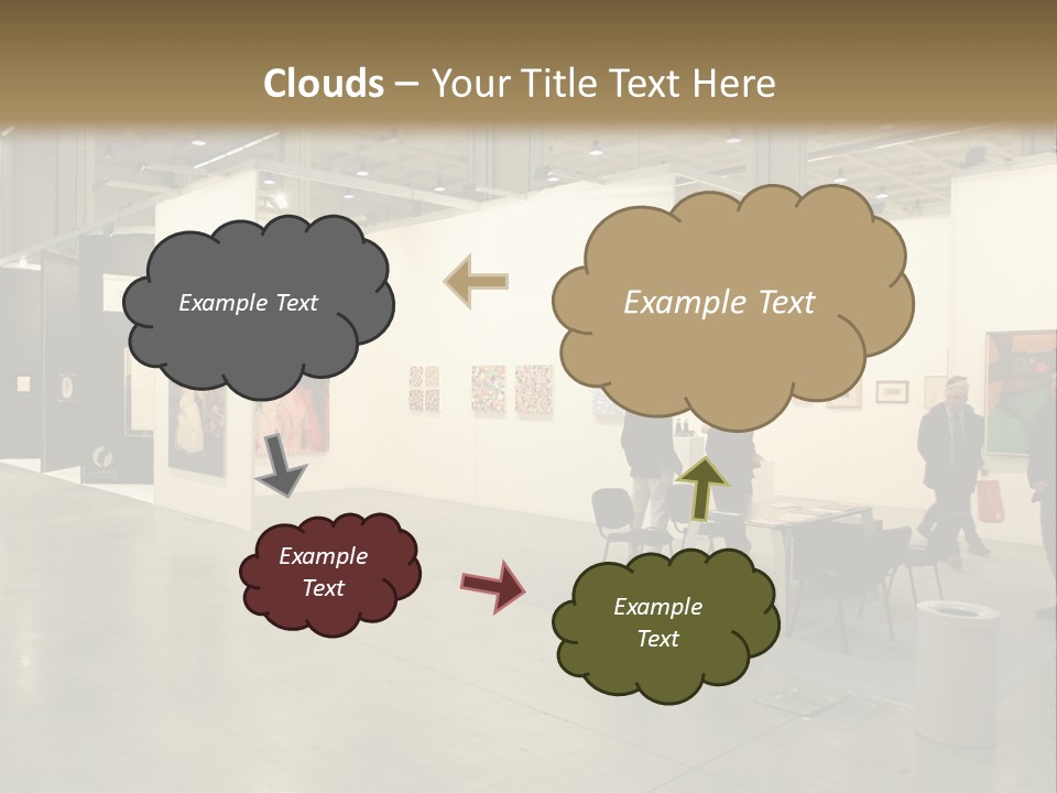 A Group Of People Standing Around A Room PowerPoint Template