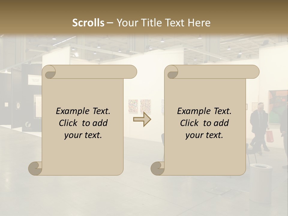 A Group Of People Standing Around A Room PowerPoint Template