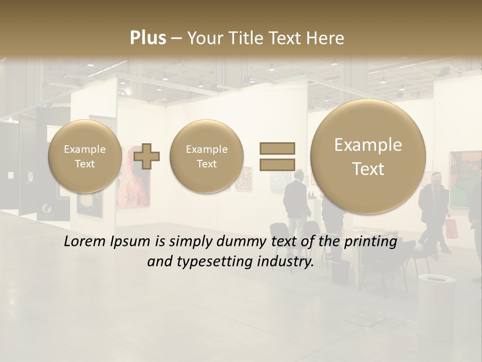 A Group Of People Standing Around A Room PowerPoint Template