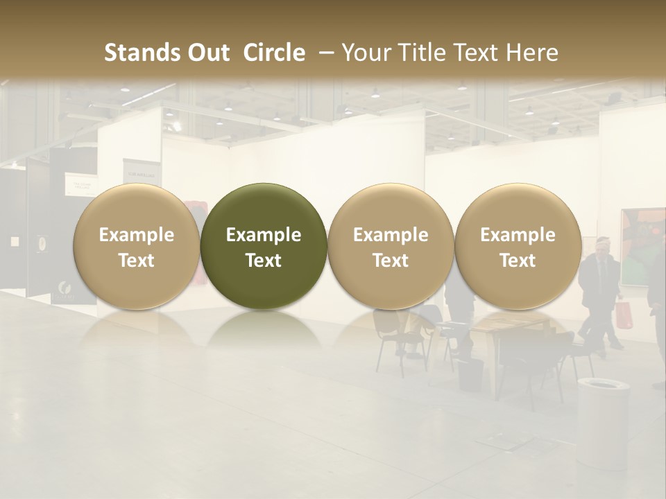 A Group Of People Standing Around A Room PowerPoint Template