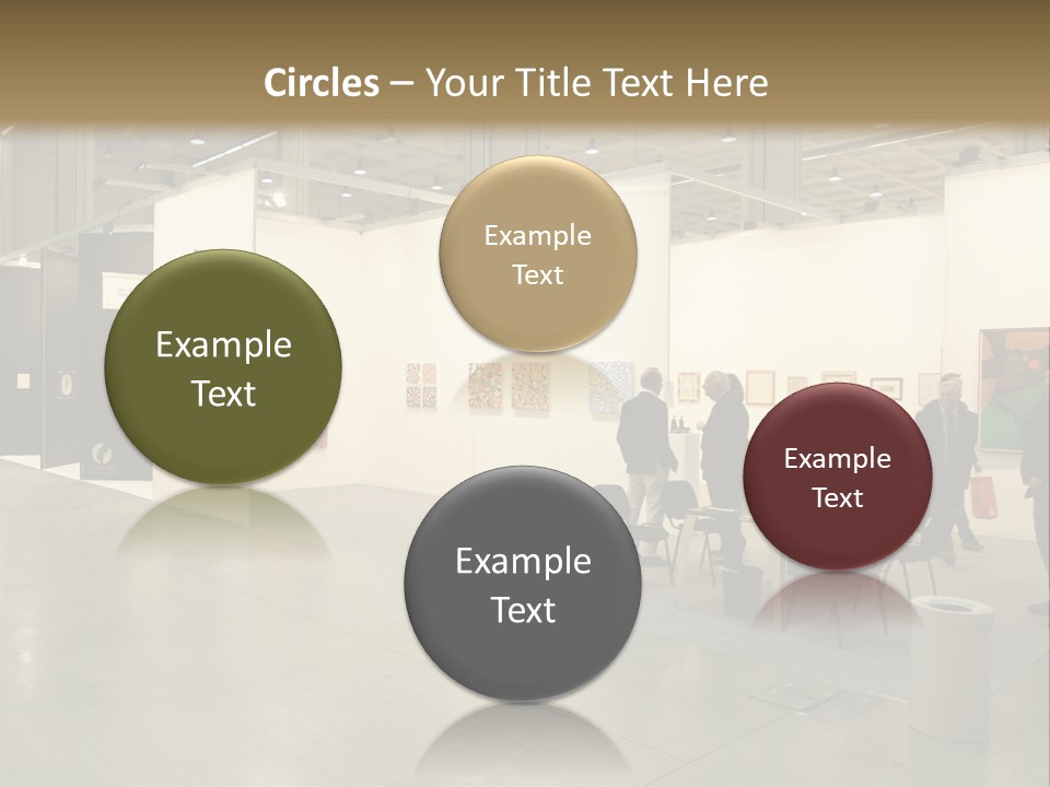 A Group Of People Standing Around A Room PowerPoint Template