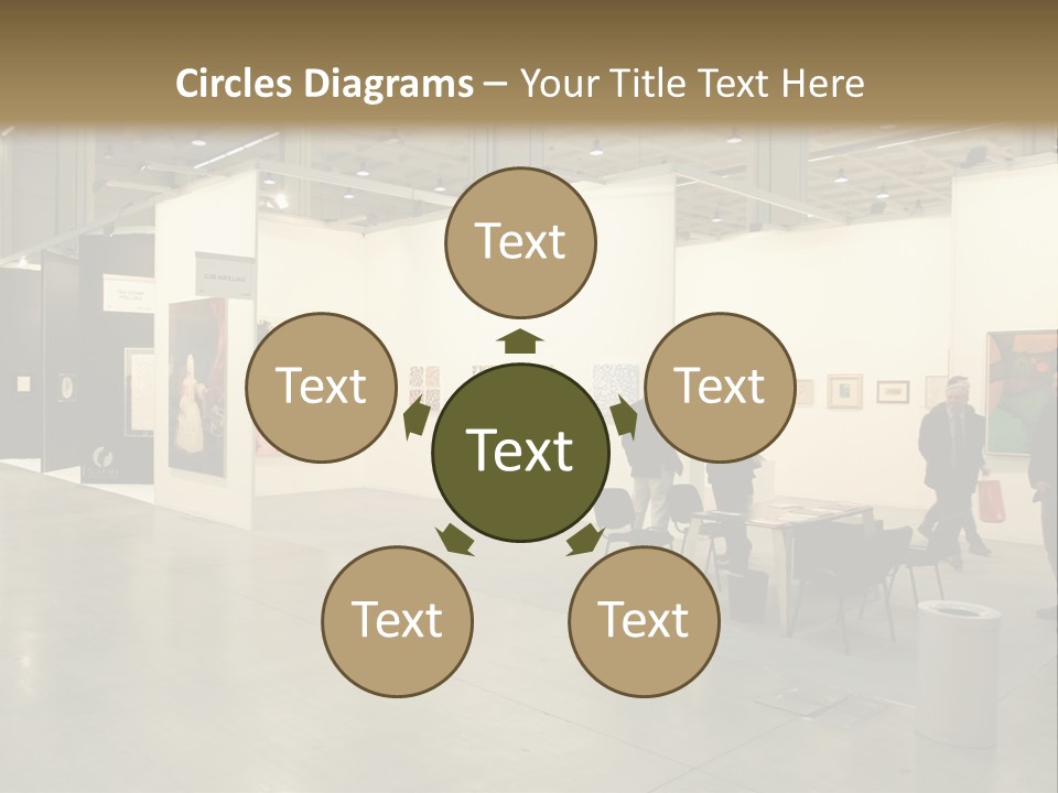 A Group Of People Standing Around A Room PowerPoint Template