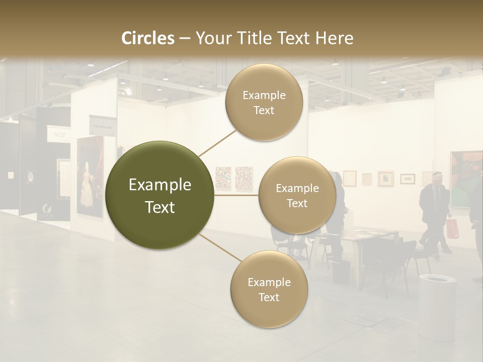 A Group Of People Standing Around A Room PowerPoint Template