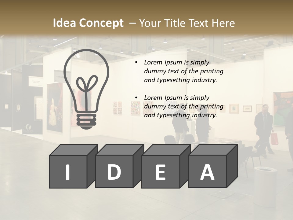 A Group Of People Standing Around A Room PowerPoint Template
