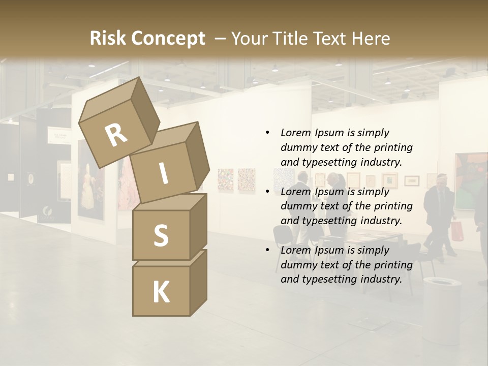 A Group Of People Standing Around A Room PowerPoint Template