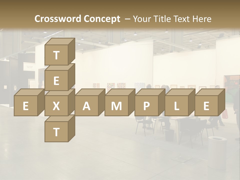 A Group Of People Standing Around A Room PowerPoint Template