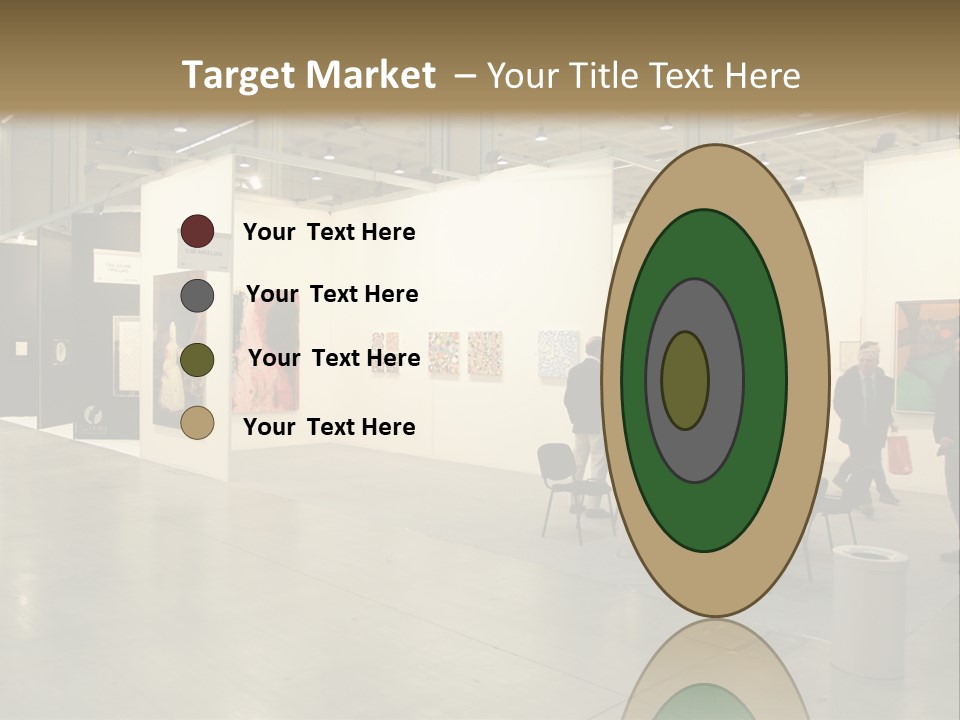 A Group Of People Standing Around A Room PowerPoint Template