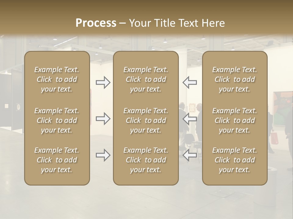 A Group Of People Standing Around A Room PowerPoint Template